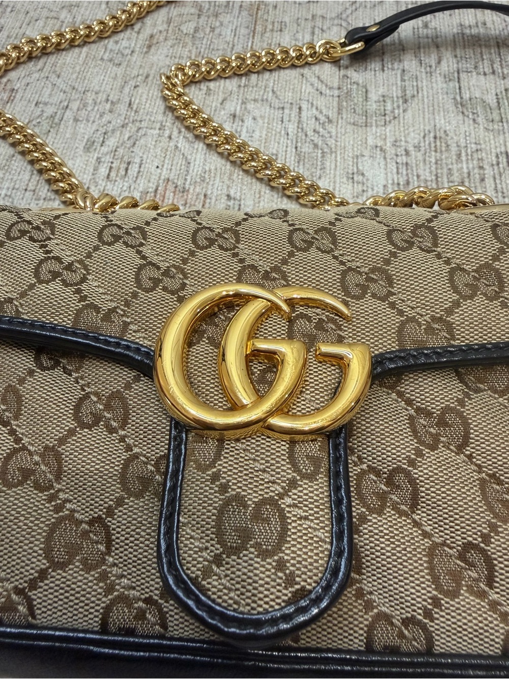Gucci Beige Brown GG MarmontCanvas - Picture 3 of 12